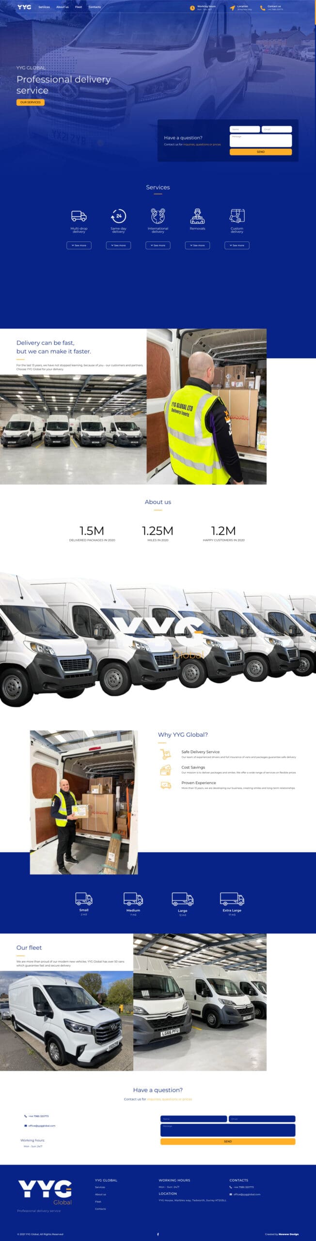 YYG Global website development homepage